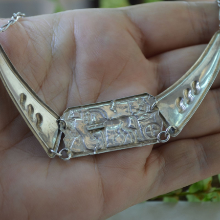Colier argint Egyptian Revival repoussé Arezzo A Vintage Collection [2]