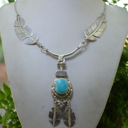 Colier argint masiv Navajo vintage, turcoaz natural A Vintage Collection [4]