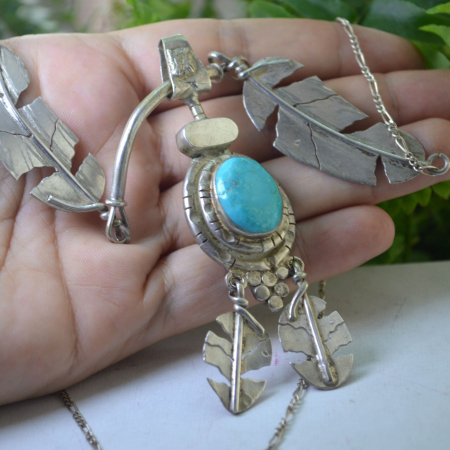 Colier argint masiv Navajo vintage, turcoaz natural A Vintage Collection [1]