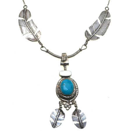 REDUCERI - Colier argint masiv Navajo vintage, turcoaz natural A Vintage Collection