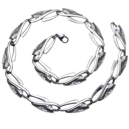 Coliere si lanturi argint - Colier argint Mid-century, design modernist, semnat