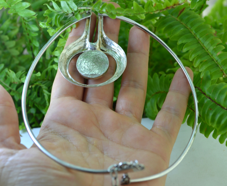 Colier argint Space Age, rodiat, Rodocrozit [2]