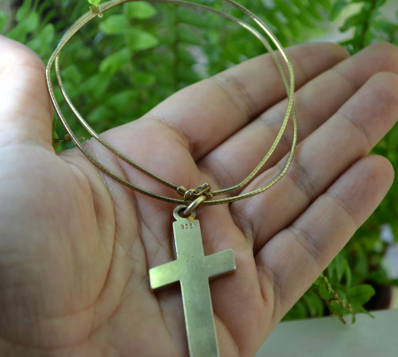 Colier argint placat aur, cruce vermeil si lapis lazuli [2]