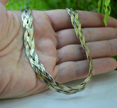 Colier argint placat aur Omega Snake atelier italian [2]