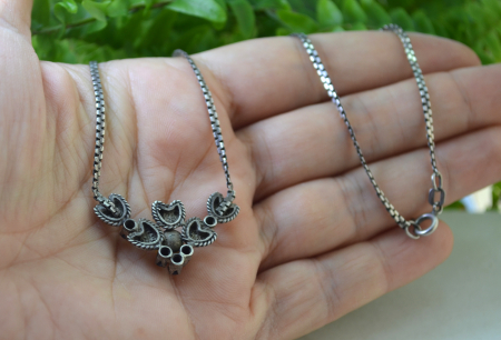 Colier argint Princess, perla si  5 safire naturale [2]