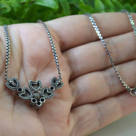 Colier argint Princess, perla si  5 safire naturale [2]