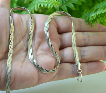 Colier argint usor aurit, model Omega Snake [2]