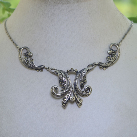 Colier argint vechi cu marcasite, atelier german A Vintage Collection [3]