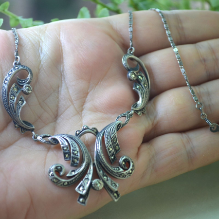 Colier argint vechi cu marcasite, atelier german A Vintage Collection [1]