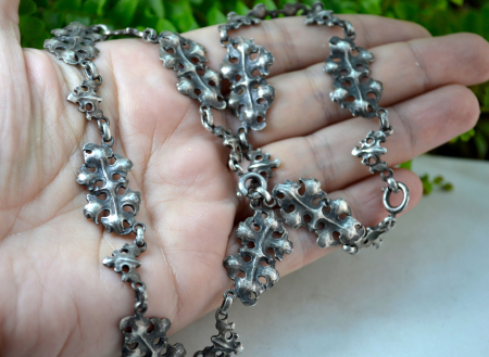 Colier argint vechi lucrat maniera renascentista semnata designer [1]