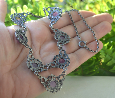 Colier argint vechi, model Princess, estetica Baroque [1]