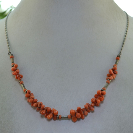Colier argint vintage cu Coral autentic mediteraneean A Vintage Collection [3]