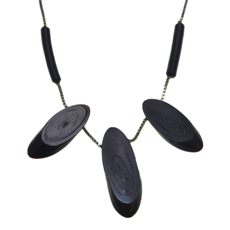 Coliere si lanturi argint - Colier argint vintage, Coral negru