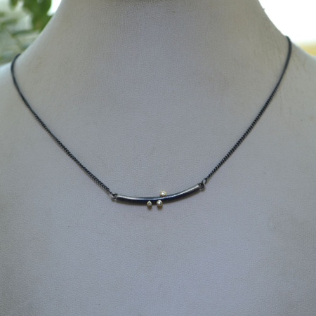 Colier argint vintage cu Rock Crystal si elemente aurite A Vintage Collection [3]