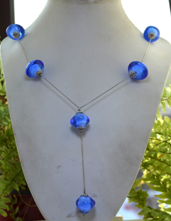 Colier argint vintage cu sticla Murano Blue Royal A Vintage Collection [3]