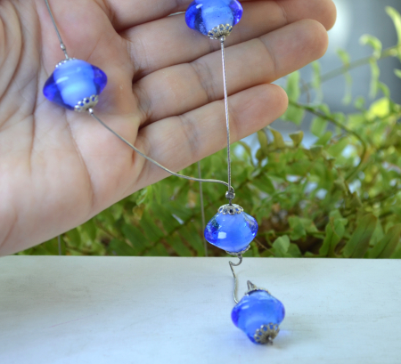 Colier argint vintage cu sticla Murano Blue Royal A Vintage Collection [2]