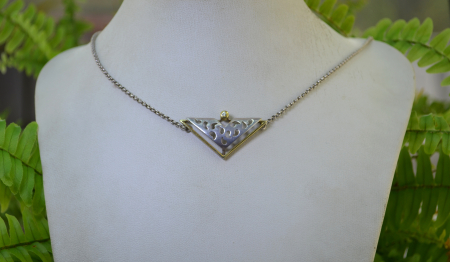 Colier argint vintage, design modernist geometric [3]