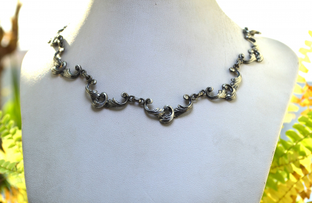 Colier argint vintage, estetica Rocaille [3]