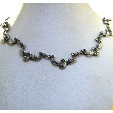 Colier argint vintage, estetica Rocaille [3]