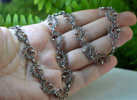 Colier argint vintage, filigran, atelier german [1]