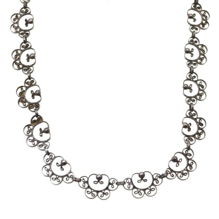 Coliere si lanturi argint - Colier argint vintage, filigran, atelier german