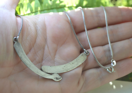 Colier argint vintage, granat, model Snake [2]