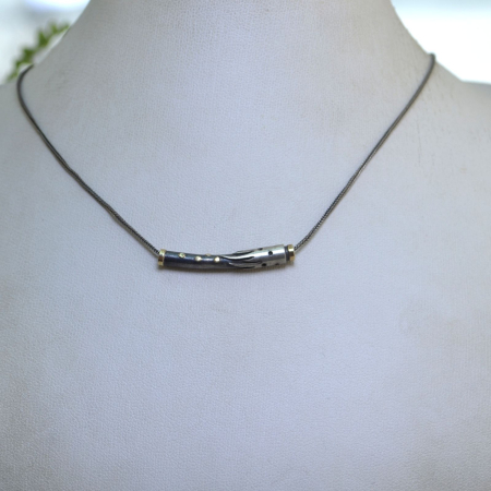 Colier argint vintage minimalist cu accente aurite A Vintage Collection [3]