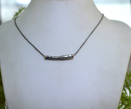 Colier argint vintage minimalist cu accente aurite A Vintage Collection [3]