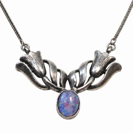 REDUCERI - Colier argint vintage, model Lalea, Opaline Glass A Vintage Collection