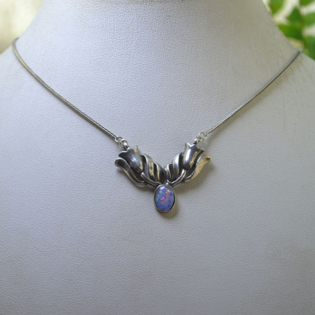 Colier argint vintage, model Lalea, Opaline Glass A Vintage Collection [3]