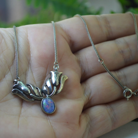 Colier argint vintage, model Lalea, Opaline Glass A Vintage Collection [1]