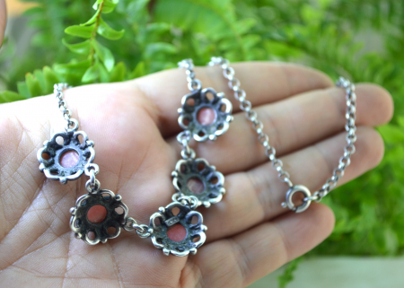 Colier argint vintage, Rodocrozit, estetica baroca [2]