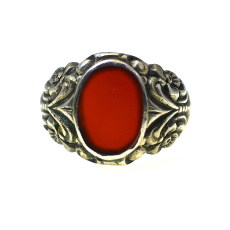 Inele argint - Inel argint antic Chevalier, Art Nouveau, carneol A Vintage Collection