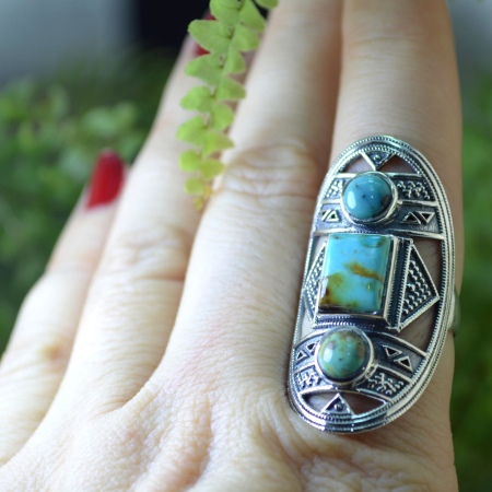Inel argint Boho-chic cu turcoaze A Vintage Collection [2]