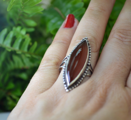 Inel argint etnic vintage, Carnelian [1]