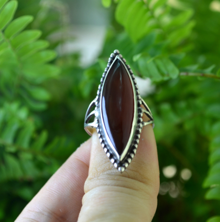 Inel argint etnic vintage, Carnelian [3]