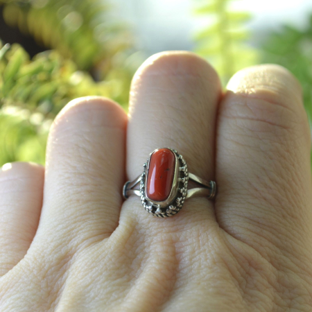 Inel argint etnic vintage, coral natural A Vintage Collection [2]