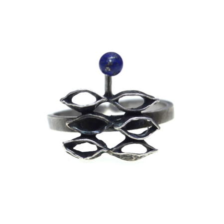 Inele argint - Inel argint irlandez estetica modernista lapis lazuli