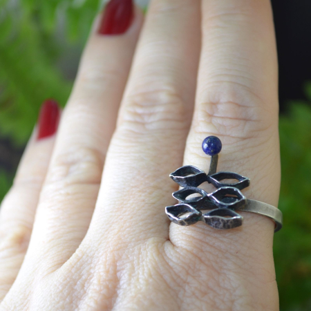 Inel argint irlandez estetica modernista lapis lazuli [1]