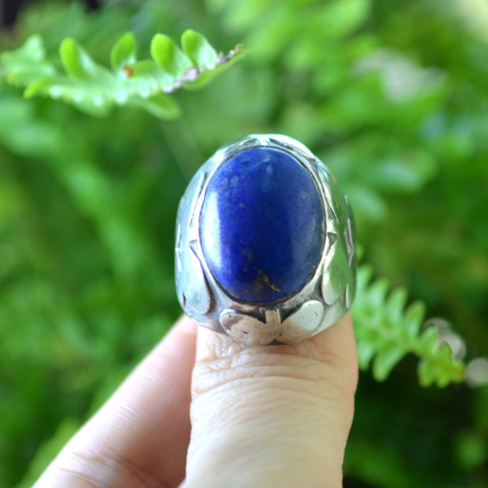 Inel argint masiv etnic vintage, Lapis lazuli [3]