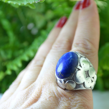 Inel argint masiv etnic vintage, Lapis lazuli [1]