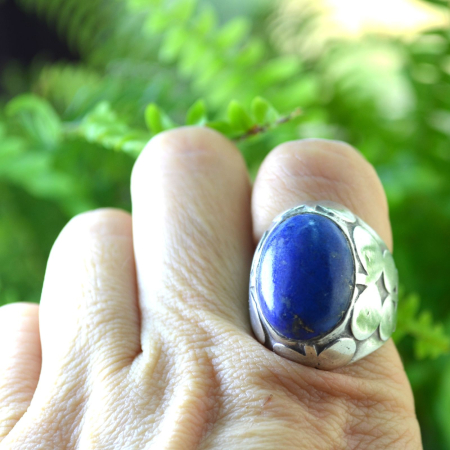 Inel argint masiv etnic vintage, Lapis lazuli [2]