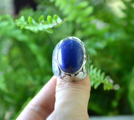 Inel argint masiv etnic vintage, Lapis lazuli [3]