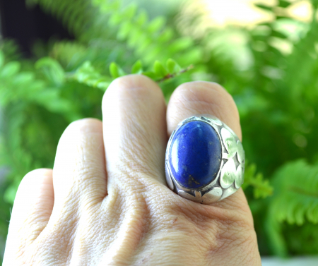 Inel argint masiv etnic vintage, Lapis lazuli [2]