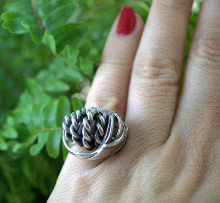 Inel argint masiv modernist, semnat designer [1]