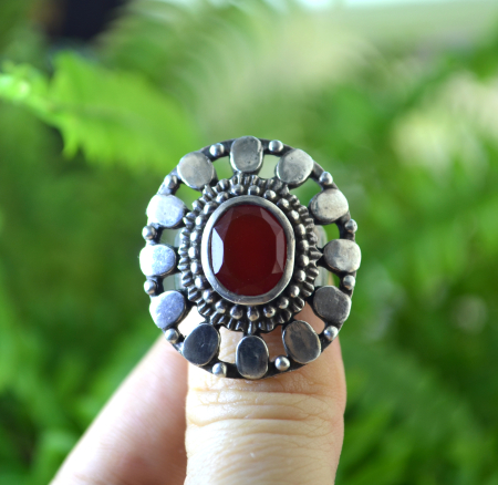 Inel argint masiv vintage indian, Carnelian [3]