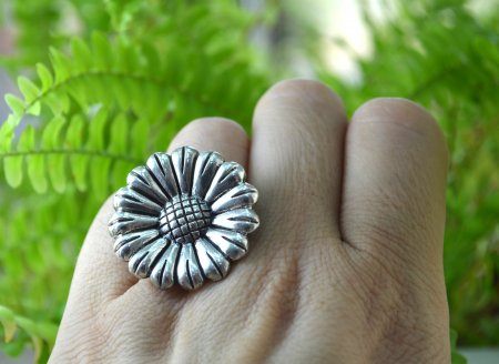 Inel argint masiv vintage model Daisy design danez [1]