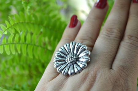 Inel argint masiv vintage model Daisy design danez [2]