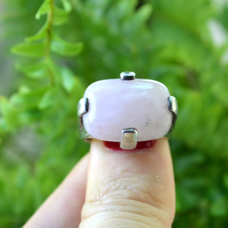 Inel argint masiv vintage, Pink Quartz [3]
