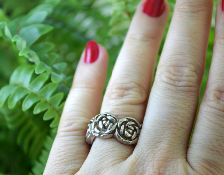 Inel argint masiv vintage Trandafiri [1]